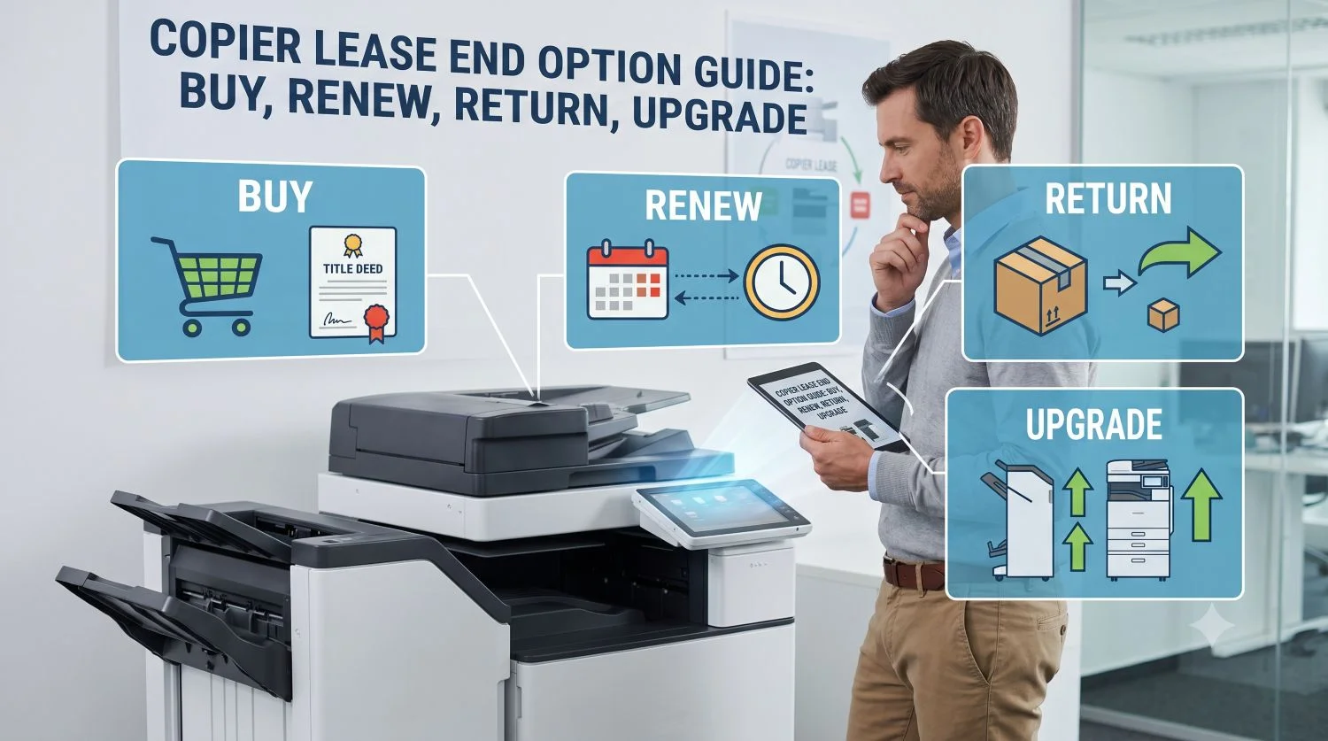 You are currently viewing Copier Lease End Option Guide: Buy, Renew, Return, Upgrade
